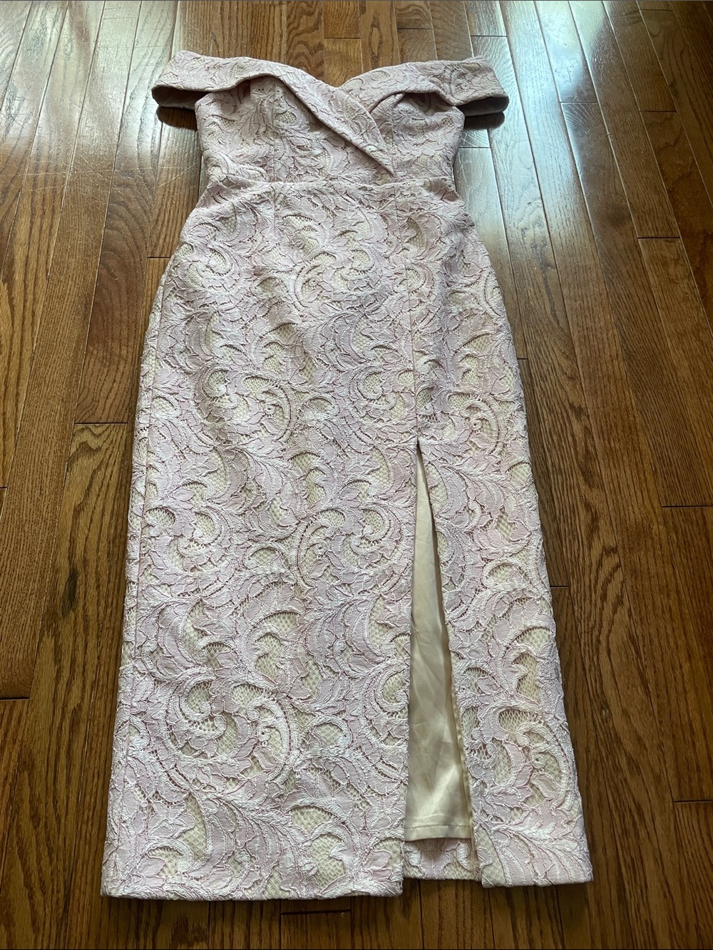 Samantha Rose Pink Gia Lace Tea Length Cocktail Dress Sz 8 NWT